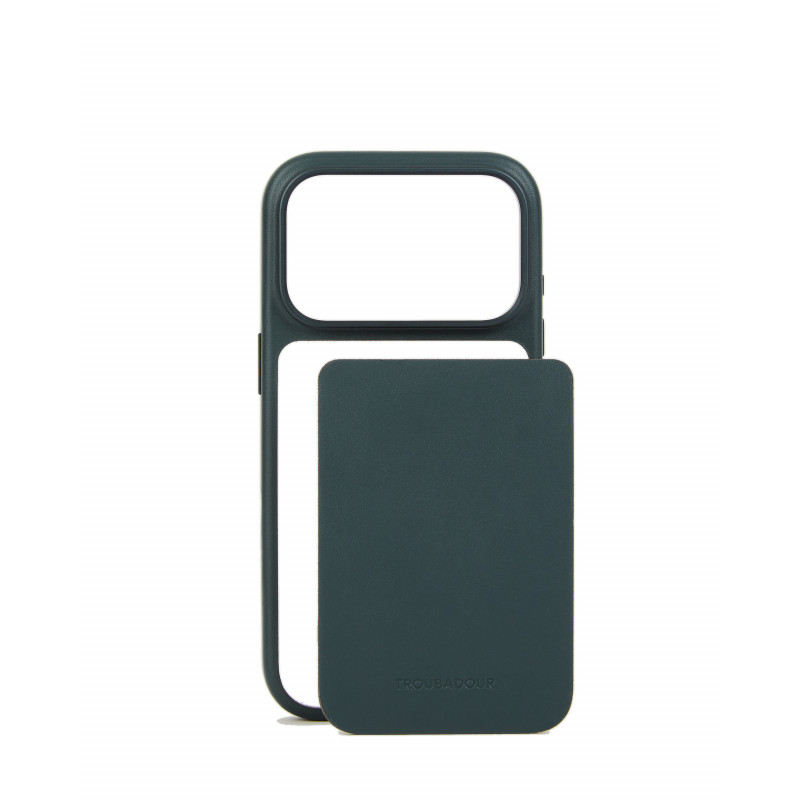 Mujjo Troubadour modulaarinen nahkakotelo Apple iPhone 18 Pro / 17 Pro, MagSafe, obsidiaaninvihreä