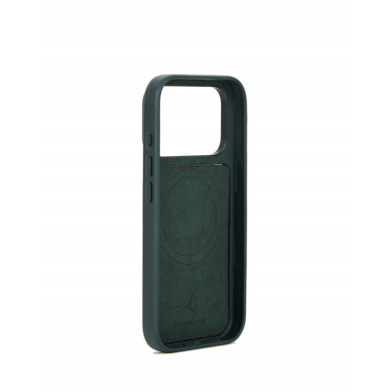 Mujjo Troubadour modulaarinen nahkakotelo Apple iPhone 18 Pro / 17 Pro, MagSafe, obsidiaaninvihreä