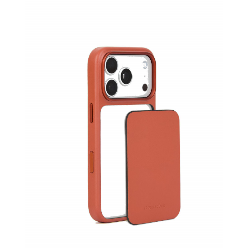 Mujjo Troubadour modulaarinen nahkakotelo Apple iPhone 18 Pro / 17 Pro, MagSafe, terrakotta