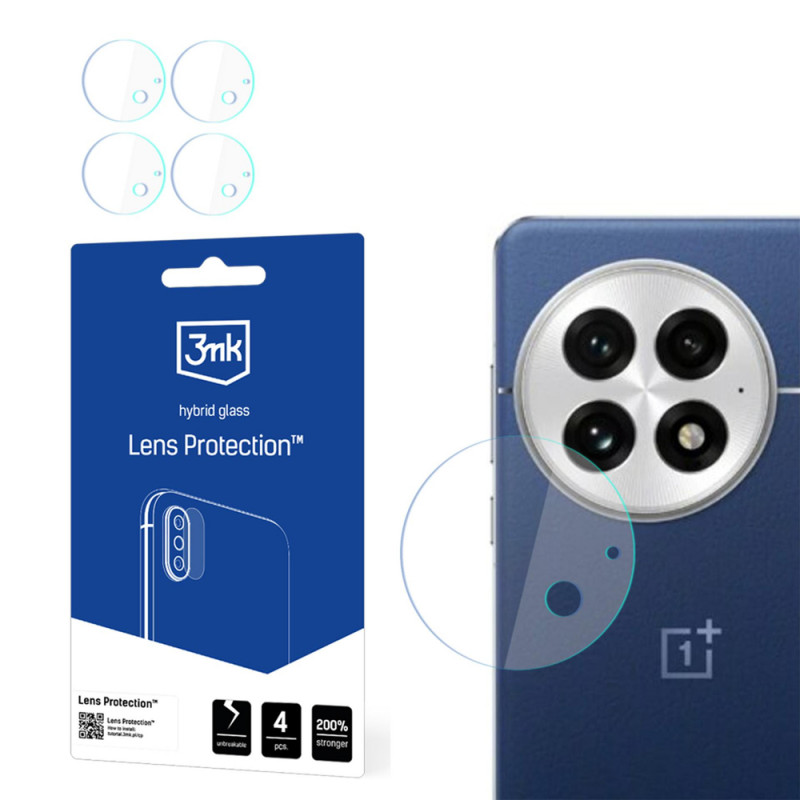 3MK Lens Protection hybridilasi kameran linssille OnePlus 13 -puhelimelle (4 kpl)