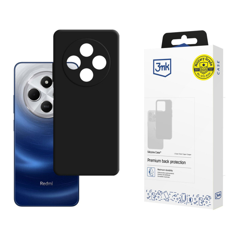 3MK Silicone Case silikonikuori Xiaomi Redmi 14C / Redmi A4 5G -puhelimille, musta