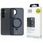 3MK Smoke Case Mag&Stand puhelimen suojakuori Samsung Galaxy S25+ -puhelimelle, musta