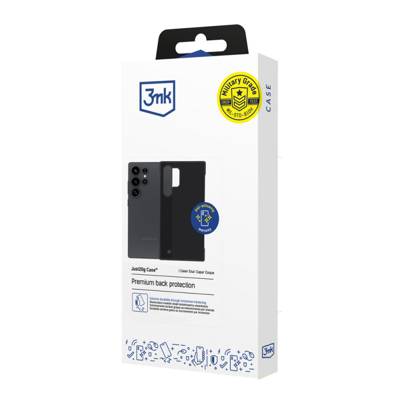 3mk Just20g Matt Case -suojakuori Samsung Galaxy S25 Ultra -puhelimelle, mattamusta