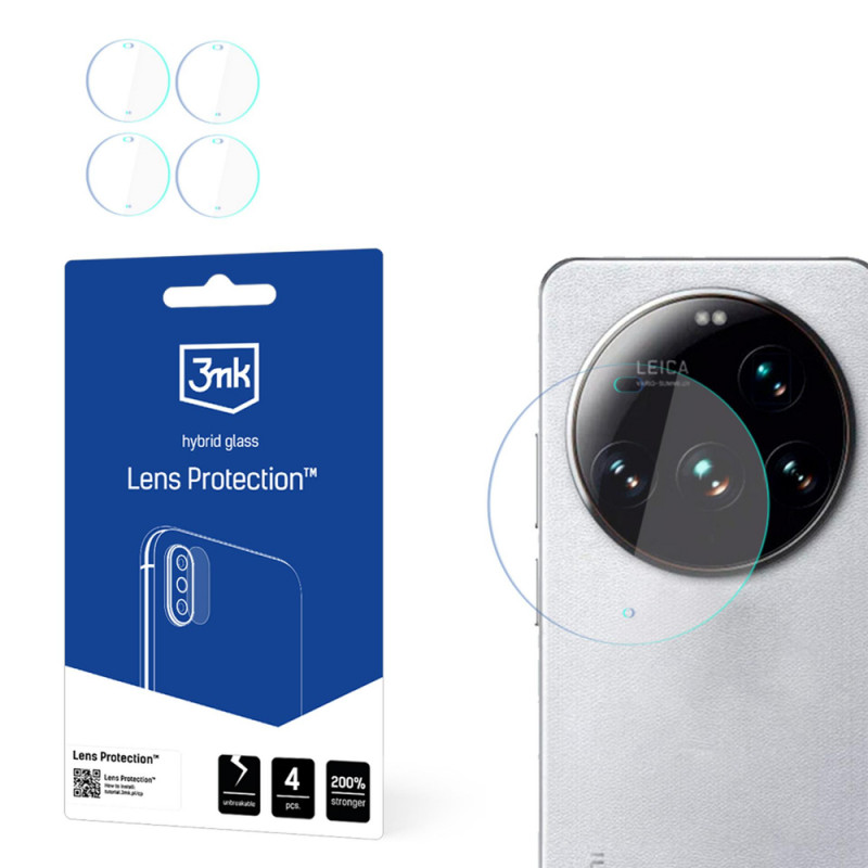 3MK Lens Protection hybridilasinen kameran linssinsuoja Xiaomi 15 Ultra -puhelimelle (4 kpl)