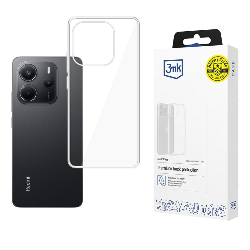 3MK Clear Case suojakuori Xiaomi Redmi Note 14 4G -puhelimelle, läpinäkyvä