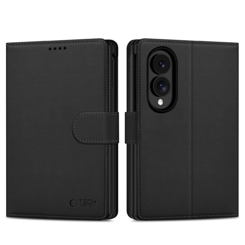 Tech-Protect Wallet -lompakkokotelo Samsung Galaxy Z Fold 8 -puhelimelle, musta