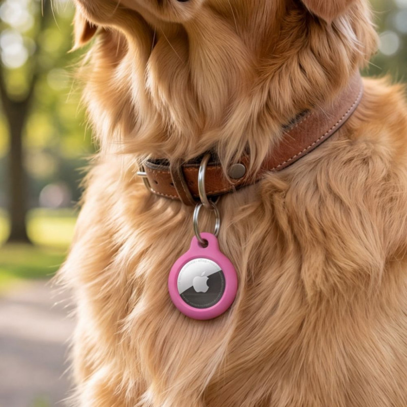 Tech-Protect Rough -suojaava avaimenperä Apple AirTag 1 / 2 -paikantimelle, pinkki