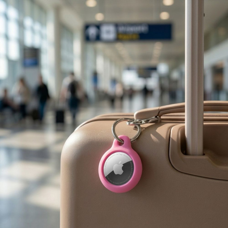 Tech-Protect Rough -suojaava avaimenperä Apple AirTag 1 / 2 -paikantimelle, pinkki