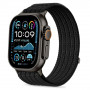 Tech-Protect Nylon Sport -ranneke Apple Watch 44/45/46/49 mm -kelloille, musta