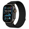 Tech-Protect Nylon Sport -ranneke Apple Watch 44/45/46/49 mm -kelloille, musta