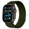 Tech-Protect Nylon Sport -ranneke Apple Watch 44/45/46/49 mm -kelloille, tummanvihreä