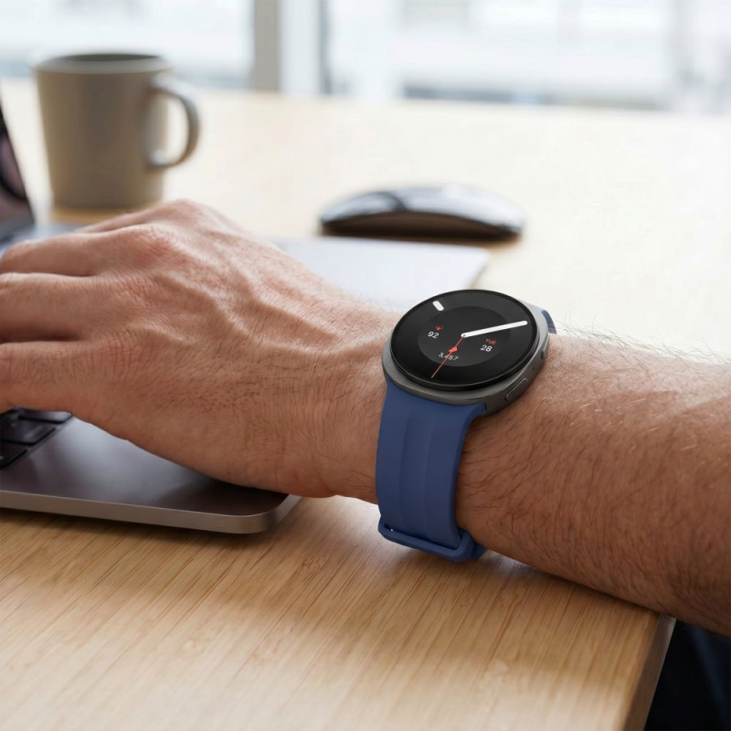 Tech-Protect Silicone Evo -ranneke Samsung Galaxy Watch 8 / 9 / Classic 40 / 44 / 46 mm -kelloille, laivastonsininen