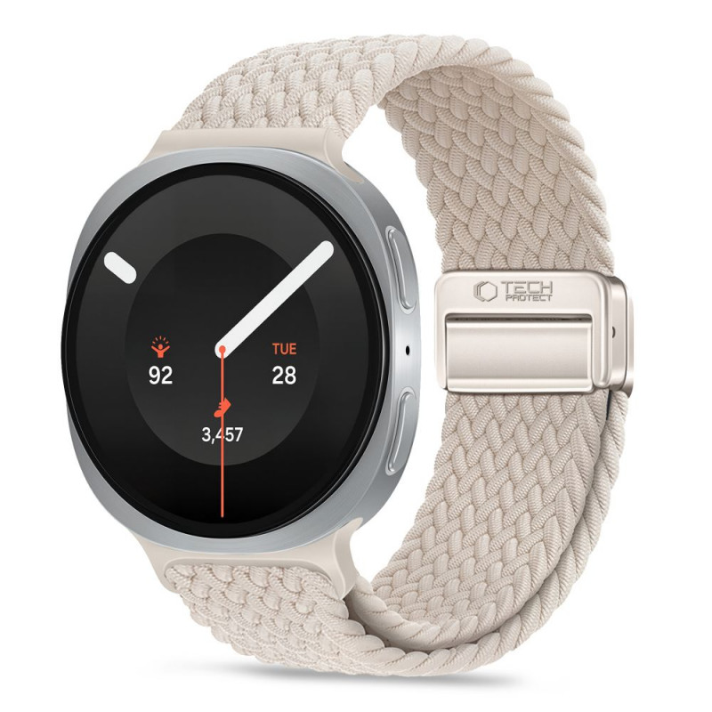 Tech-Protect NylonMag -ranneke Samsung Galaxy Watch 8 / 9 / Classic 40 / 44 / 46 mm -kelloille, Starlight