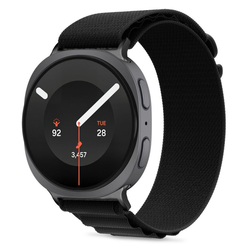 Tech-Protect Nylon Pro -ranneke Samsung Galaxy Watch 8 / 9 / Classic 40 / 44 / 46 mm -kelloille, musta
