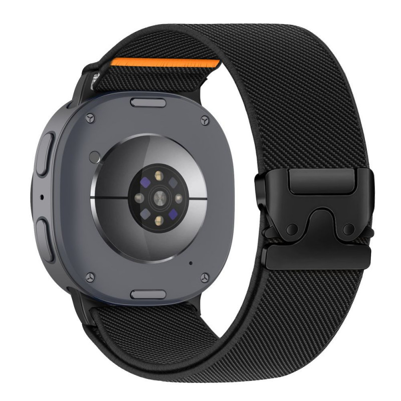 Tech-Protect Nylon Clasp -kellon ranneke, sopii malliin Samsung Galaxy Watch 8 / 9 / Classic 40 / 44 / 46 mm, musta