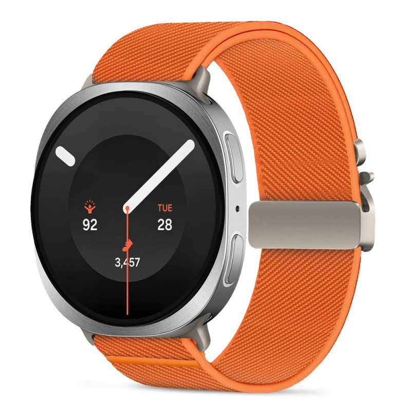 Tech-Protect Nylon Clasp -kellon ranneke, sopii malliin Samsung Galaxy Watch 8 / 9 / Classic 40 / 44 / 46 mm, oranssi