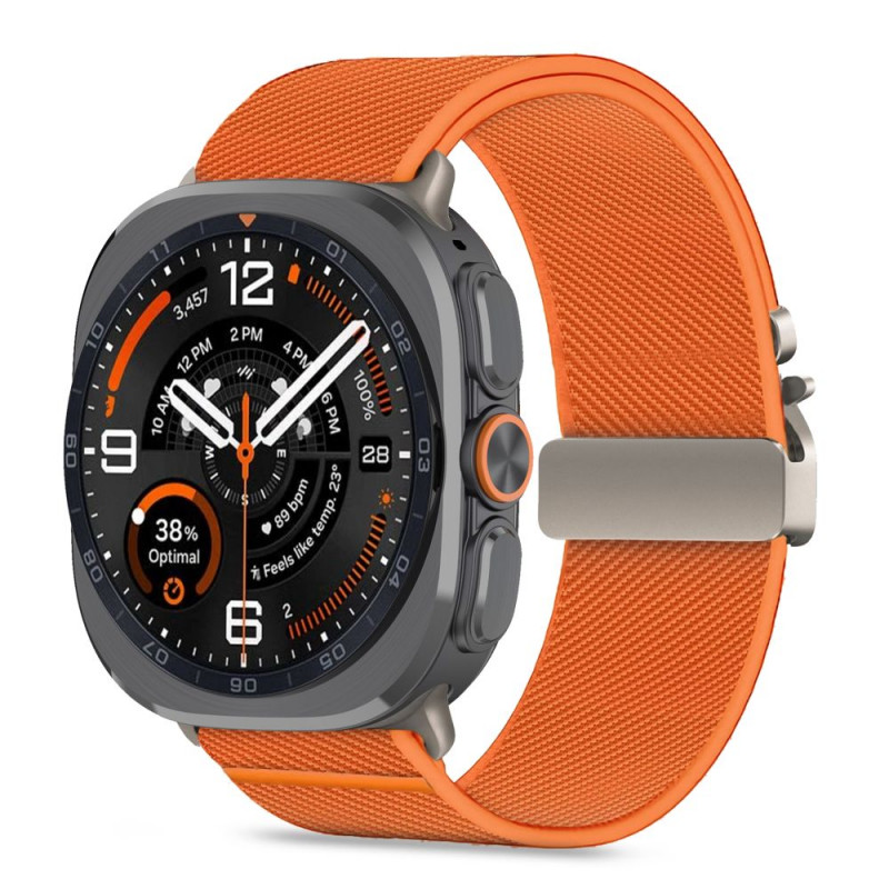 Tech-Protect Nylon Clasp -kellon ranneke, sopii malliin Samsung Galaxy Watch Ultra 1 / 2 2024-2026 47 mm, oranssi