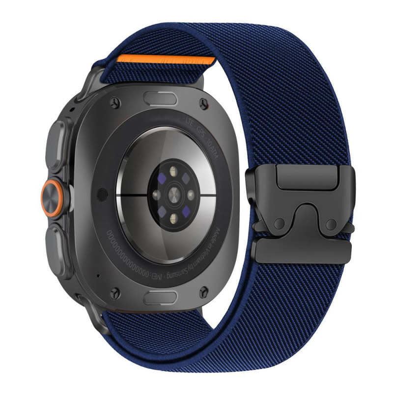 Tech-Protect Nylon Clasp -kellon ranneke, sopii malliin Samsung Galaxy Watch Ultra 1 / 2 2024-2026 47 mm, laivastonsininen
