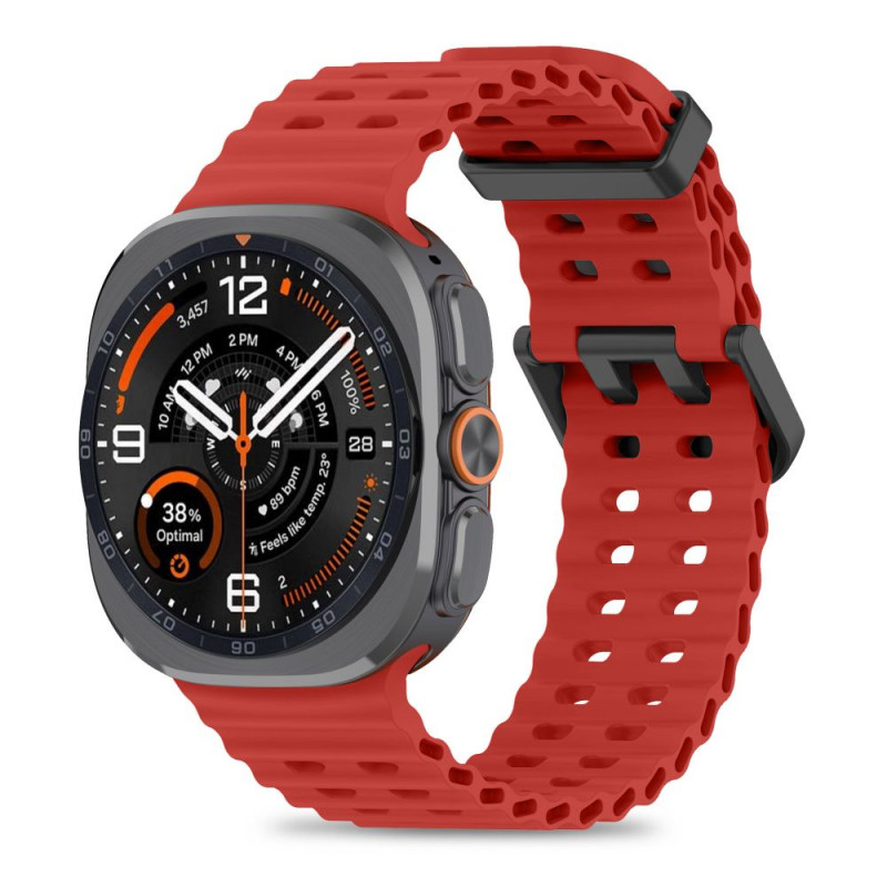 Tech-Protect Iconband Pro -kellon ranneke, sopii malliin Samsung Galaxy Watch Ultra 1 / 2 2024-2026 47 mm, karmiininpunainen