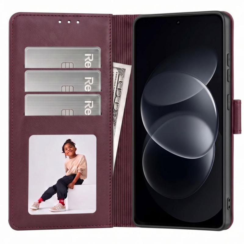 Tech-Protect Wallet -suojakotelo Xiaomi Redmi Note 17 Pro 5G, viininpunainen