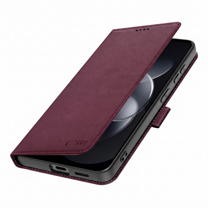 Tech-Protect Wallet -suojakotelo Xiaomi Redmi Note 17 Pro 5G, viininpunainen