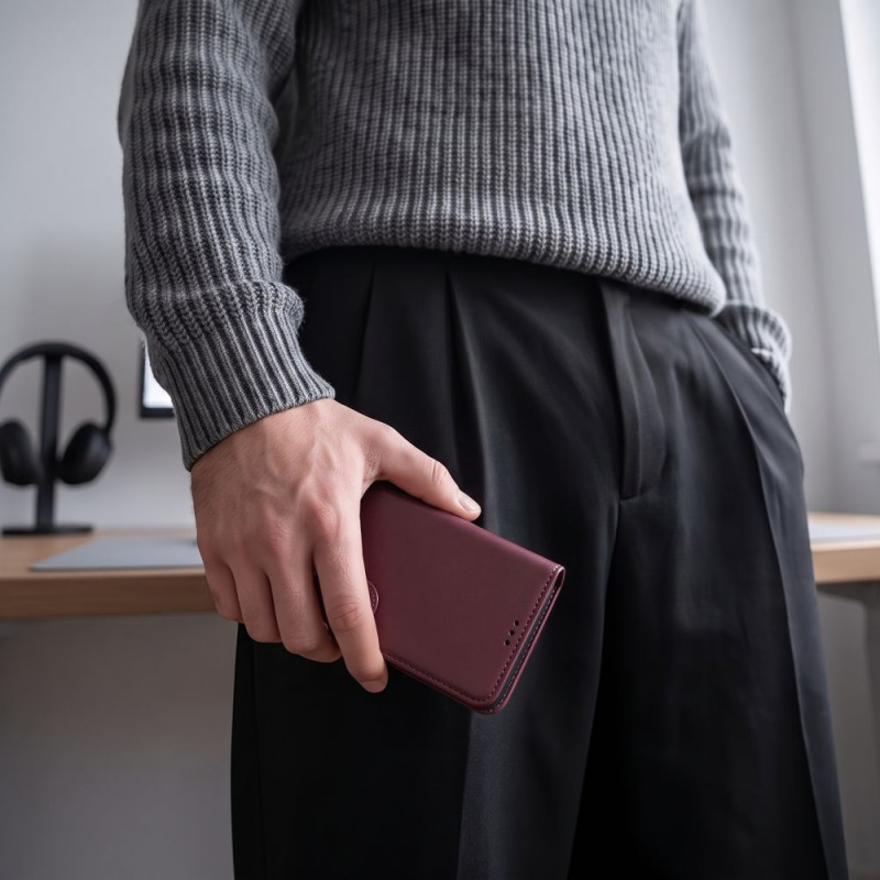 Tech-Protect Wallet -suojakotelo Xiaomi Redmi Note 17 Pro 5G, viininpunainen