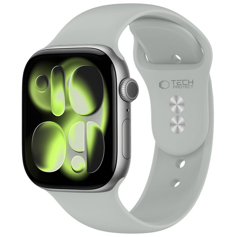 Tech-Protect Silicone -ranneke Apple Watch 8/9/10/11/12/SE 40/41/42 mm, harmaa