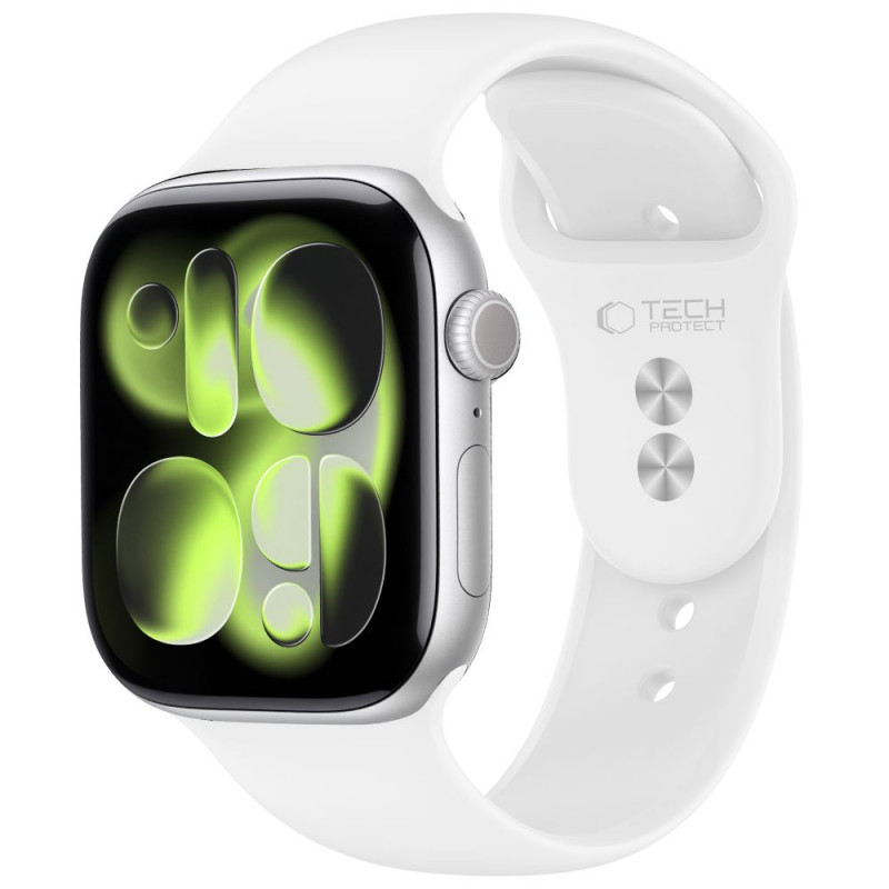 Tech-Protect Silicone -ranneke Apple Watch 8/9/10/11/12/SE 40/41/42 mm, valkoinen