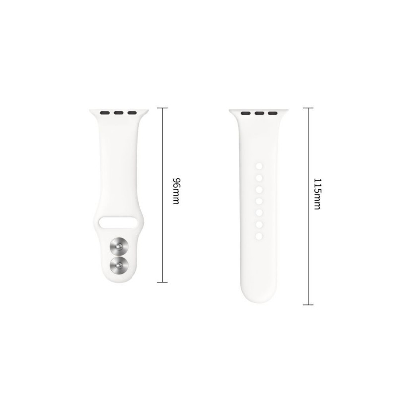 Tech-Protect Silicone -ranneke Apple Watch 8/9/10/11/12/SE 40/41/42 mm, valkoinen