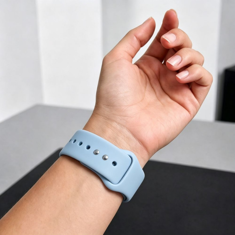 Tech-Protect Silicone -ranneke Apple Watch 8/9/10/11/12/SE 40/41/42 mm, vaaleansininen