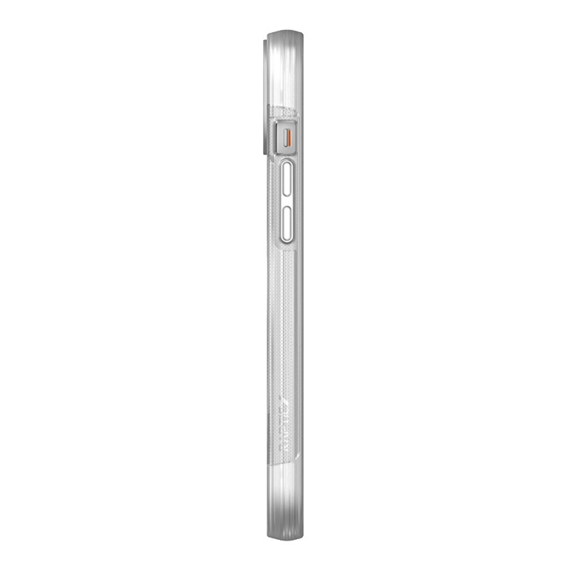 X-Doria Raptic Clutch -suojakotelo Apple iPhone 14 Plus / 15 Plus -puhelimelle, läpinäkyvä