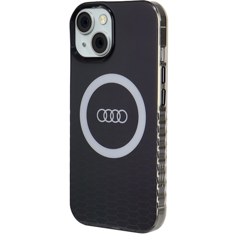 Audi IML Big Logo MagSafe suojakuori iPhone 15 / 14 / 13, musta (AUDI000075)