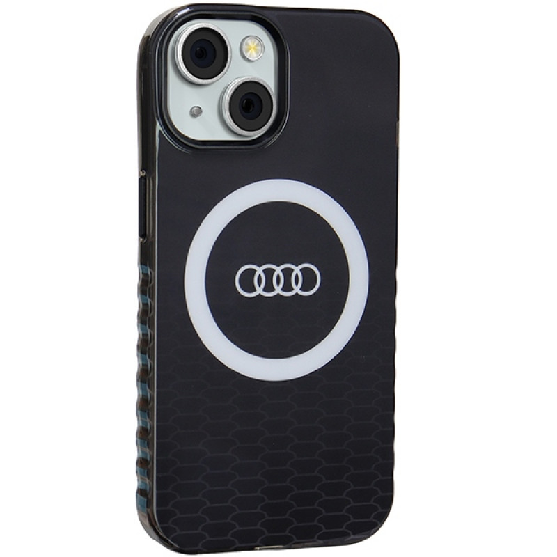 Audi IML Big Logo MagSafe suojakuori iPhone 15 / 14 / 13, musta (AUDI000075)