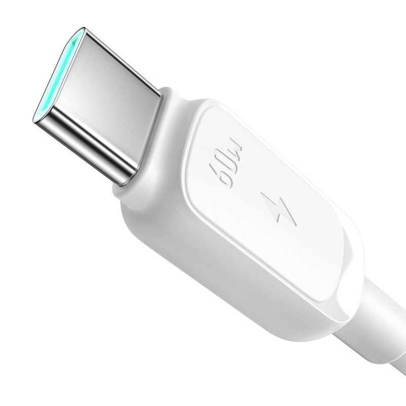 Joyroom S-A14 Multi-Color Series USB-C - USB-C kaapeli, 60 W, 480 Mbps, 1,2 m, valkoinen (S-CC100A141W)