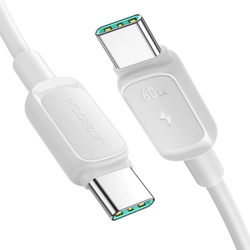 Joyroom S-A14 Multi-Color Series USB-C - USB-C kaapeli, 60 W, 480 Mbps, 1,2 m, valkoinen (S-CC100A141W)