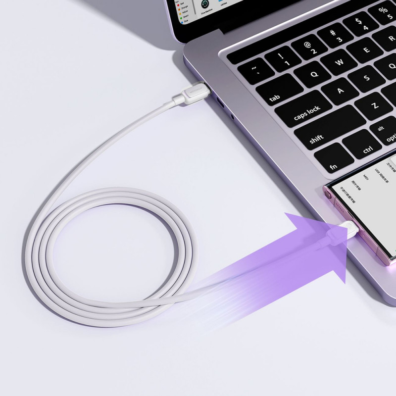 Joyroom S-A14 Multi-Color Series USB-C - USB-C kaapeli, 60 W, 480 Mbps, 1,2 m, valkoinen (S-CC100A141W)