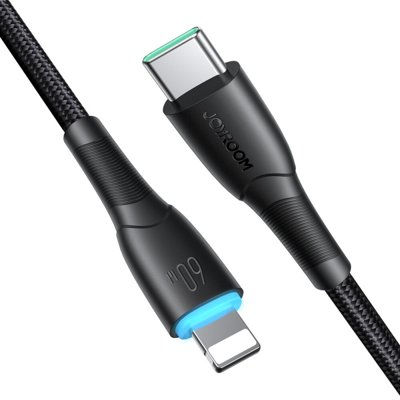 Joyroom Starry Series SA32-CC3 USB-C - USB-C -kaapeli, 60 W, 480 Mbps, 1 m, musta