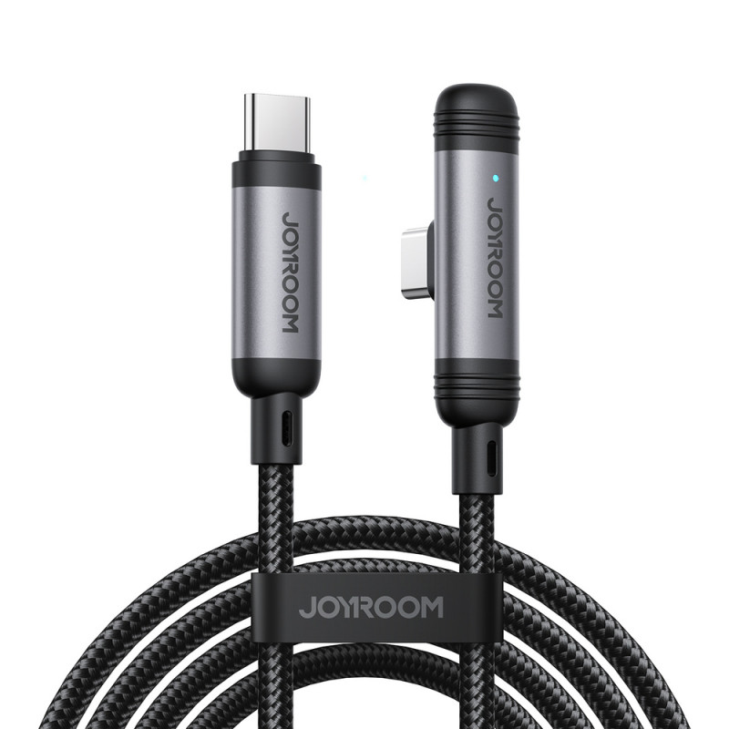 Joyroom EnjoyX Series S-A56 90° USB-C - USB-C -kaapeli, 60 W, 480 Mbps, 1,2 m, musta