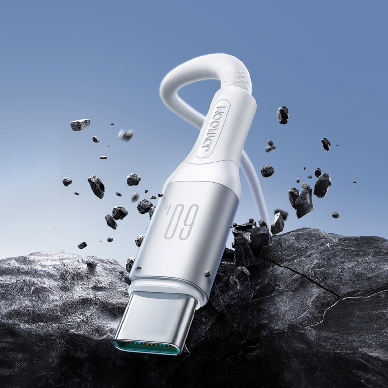 Joyroom Flash Series S-A28 USB-C - USB-C -kaapeli, 60 W, 480 Mbps, 1 m, valkoinen