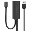 UGREEN US175 USB 3.0 -jatkojohto micro USB -virtaliitännällä, 5 m, musta