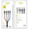 USAMS U26 SJ413USB01 (US-SJ413) 4-in-1 punottu nailonkaapeli, 3 m, 2 A (2x Lightning/microUSB/USB-C)