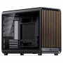 Jonsbo D33 Wood tietokonekotelo, Micro-ATX, mATX, karkaistu lasi, musta, puu