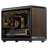 Jonsbo D33 Wood tietokonekotelo, Micro-ATX, mATX, karkaistu lasi, musta, puu