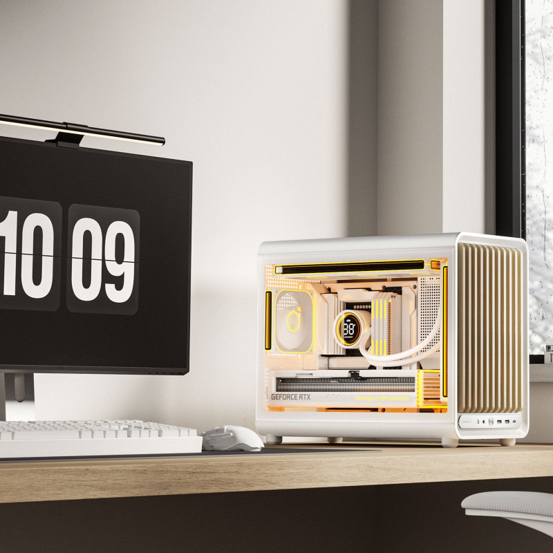 Jonsbo D33 Wood tietokonekotelo, minikotelo, mATX, karkaistu lasi, valkoinen, puu (D33 WD/WHITE)