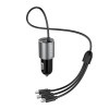 Dudao R5ProN autolaturi sisäänrakennetulla 3-in-1-kaapelilla (Lightning / USB-C / micro USB), 3,4 A, 1 m, musta