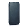 iCarer CE Oil Wax Premium Leather Folio Case magneettinen läppäkotelo iPhone 14 Plus -puhelimelle, MagSafe, sininen (AKI14220707-BU)