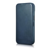 iCarer CE Oil Wax Premium Leather Folio Case magneettinen läppäkotelo iPhone 14 Plus -puhelimelle, MagSafe, sininen (AKI14220707-BU)