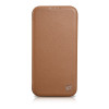 iCarer CE Premium Leather Folio Case magneettinen läppäkotelo iPhone 14 Plus -puhelimelle, MagSafe, ruskea (WMI14220715-BN)