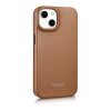 iCarer CE Premium Leather Folio Case magneettinen läppäkotelo iPhone 14 Plus -puhelimelle, MagSafe, ruskea (WMI14220715-BN)