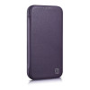iCarer CE Premium Leather Folio Case magneettinen läppäkotelo iPhone 14 Plus -puhelimelle, MagSafe, tummanvioletti (WMI14220715-DP)